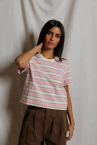 sugar pink mocha stripe